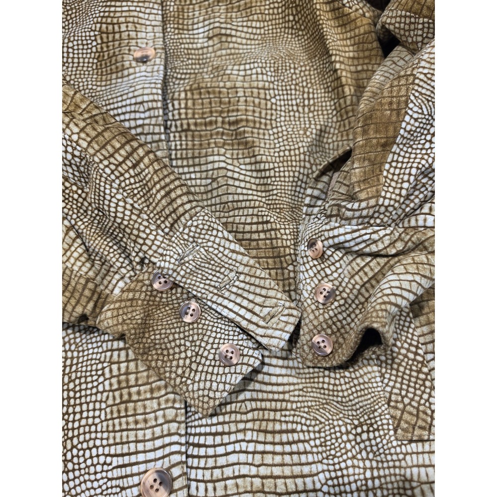 Castioni Italy Womens Crocodile Embossed Lambskin Leather Jacket Puff Sleeve 40 - Picture 6 of 11